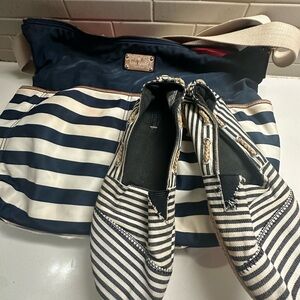 Kate Spade Navy Striped Accent Bag & Nautica Flats Size 8-8.5